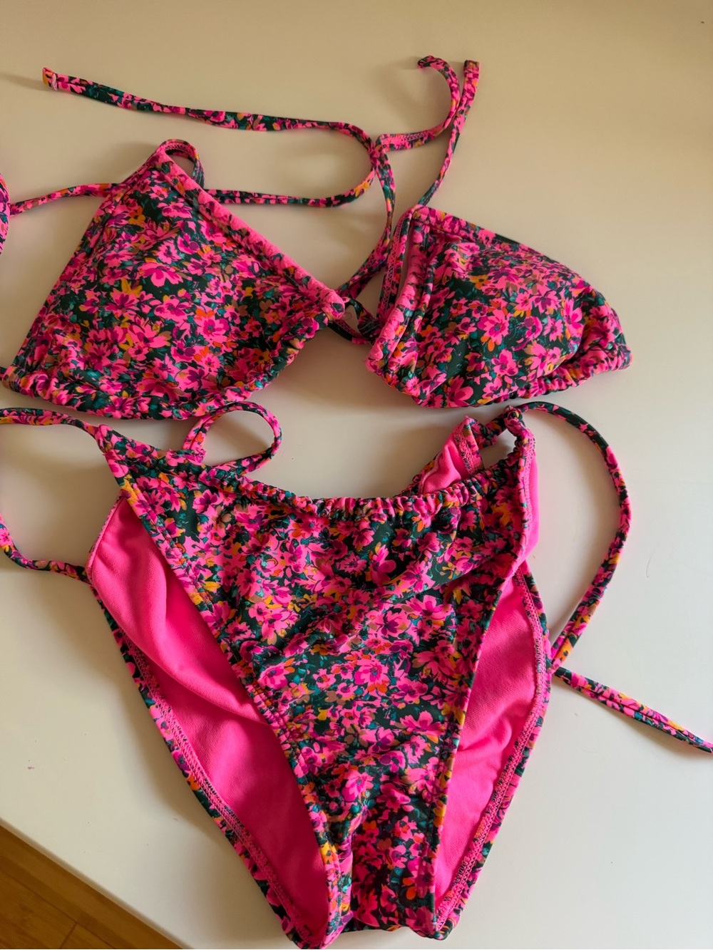 wild fable Pink Floral Girls Two-Piece Swim Set